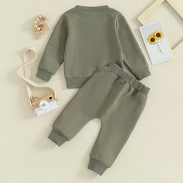 Clothing Sets Toddler Baby Boy Outfits Born Infant Fall Winter Clothes Letters Sweatshirt Tops Elastic Waist Sweatpants