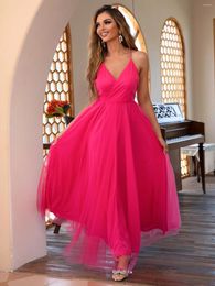 Casual Dresses 2023 Women Dress Wish Mesh Camisole Formal Sleeveless Deep V Floor Length