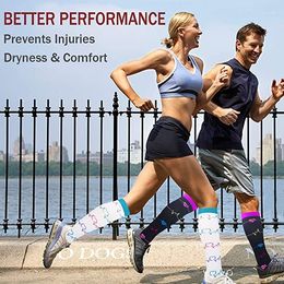 Men's Socks Unisex Compression Stockings(1/2/3/5/6/7 Pairs) Soccer Cycling Fit For Edema Diabetes Varicose Veins Outdoor Running