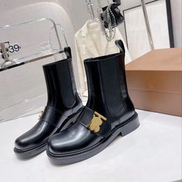 Checked Chelsea Boots Leather Vintage Cheque Chelsea Boots notched sole heavy luxury designers brands shoes Black Elasticated chunky biker ankle boots platform 03