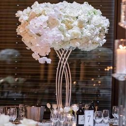 Party Decoration Tall Road Lead Wedding Centerpieces Gold Tables Flowers Vases Holders Stands Flower Stand Centerpiece AB1039