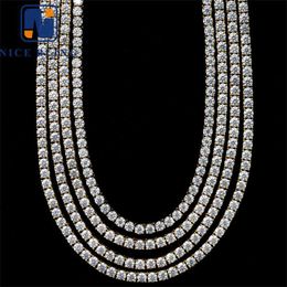 Wholesale Cz Tennis Chain Necklace Women Iced Out Cubic Zirconia Diamond Hip Hop Stainless Steel Tennis Chain Factory Price
