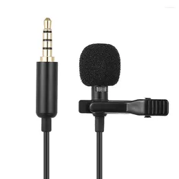 Microphones Portable 1.5m Lavalier Mini Microphone Condenser Clip-on Lapel Mic Wired USB 3.5mm Type-C Microfon For Phone Laptop PC