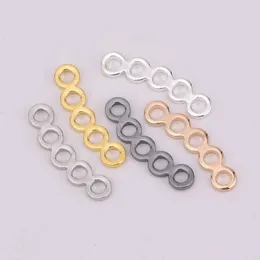 Charms 20 5.5mm 5pcs Copper Five-hole Circle Splicing Connector Accessories Wholesale Pendants Circular Curved Surface Connectors