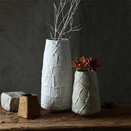 Vases Ceramic Art Vase Dried Flower Nordic Home Decor Crafts Room Decorations Table Handicraft Porcelain Figurine Floral Ornaments