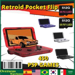 Portable Game Players Retroid Pocket Flip 47 Inch Touch Screen Handheld Player 4G128G Wifi Android 11 Video Console 512G 60k GAMES PSP 231120