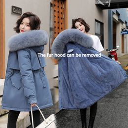 Women's Down Parkas M3XL Winter Women Parka 2023 Fashion Long Coat Wool Liner Hooded Slim Fur Collar Jacket Warm Snow Wear Padded Clothes 231121