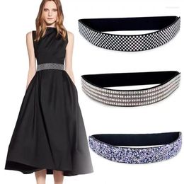 Belts Fashion Diamond-Encrusted Elastic Ladies Girdle All-Match Crystal Full Diamond High-End Belt With Dress Coat Waistband