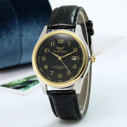 Wristwatches Simple And Trendy Couple Quartz Watches Calendar Life Waterproof Belt Fashion Watch For Men