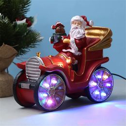 Christmas Decorations Gift Light Music Santa Claus Drive Car LED Colourful Lights Creative Home Decoration Resin USB Power Supply 231120