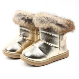 Boots Baby Winter Snow Boots Warm Plush Rabbit Fur Children Winter Boots Kids Girls Boys Shoes 231121