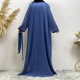 Ethnic Clothing Women Muslim Sets Fashion Long-sleeved One-piece Wide-leg Pants Elegant Abaya Solid Casual Woman Dubai Turkey Islam Dress