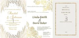 Greeting Cards Customised invitation card printing wedding invitation templates Personalised design 50pcs 231102