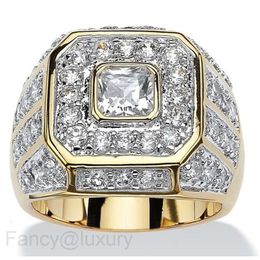 Men's Diamond Zircon Ring Hip Hop Fashion Luxury and Magnificent Ring