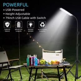 Outdoor Portable LED Solar Lights Camping Lantern Adjsutable Tripod Stand Emergency Light Outdoor Work BBQ USB Powerful Lighting2618