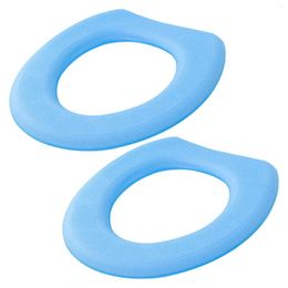 Toilet Seat Covers 2pcs Easy Instal Self Adhesive Winter Warm Cover Soft Mat Washable Bathroom Accessories EVA Lid Cushion Reusable