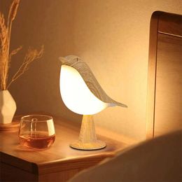 s Bird Night Touch Control Bedroom Bedside Light Table Rechargable Three Colours Magpie Aroma Lamp LED Creative AA230421