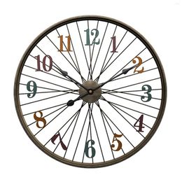 Wall Clocks Round Large Clock Hanging No Ticking Roman Numerals Iron For Office Living Room