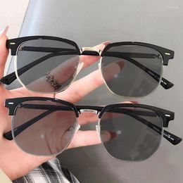 Sunglasses Square Luxury Pochromic Blue Light Blocking Prescription Eyewear For Women Men Fashion Trendy Myopia With Diopters