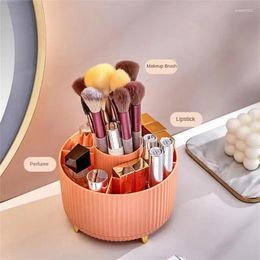 Storage Boxes 360 Rotating Makeup Brush Holder Desktop Cosmetic Organizer Box Portable Lipstick Eyeliner