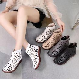 Sandals Casual Women Shoes Fashion Breathable Flats Soft Non-slip Shallow For Females Solid Covered Heel Zipped