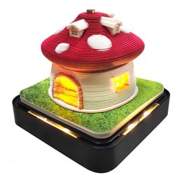 Christmas Decorations Omoshiroi Block 3D Notepad 2024 Calendar Cute Mushroom Ornament Led Memo Pad Office Calendars Desktop Decoration Birthday Gift 231121