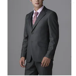 Men's Suits Luxury For Men Blazer Terno Outfits Single Breasted Notched Lapel Back Vent Wedding Cloth Boyfriend 3Pcs Jacke Pants Vest