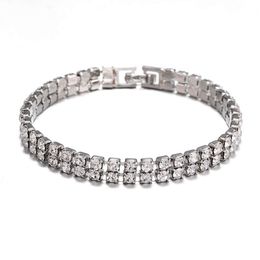 Weiwan hip hop diamond bracelet men's and women's hip hop double row Bracelet