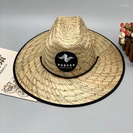 Berets Men Women Natural Straw Hat Wide Brim Summer Beach Visor Protection Sun Hats Fishing Mountaineering Panama Cap