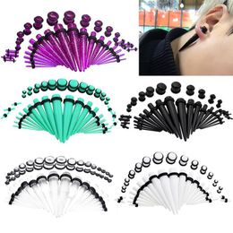 Stud Earrings 36pcs/set 1.6-10mm Acrylic Ear Plugs Cones Expander Gauge Kit Body Taper Plug Jewelry