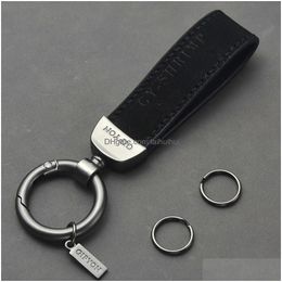 Car Key Keychains Keychain Pendant Leather Anti-Lost Rings Card Keyring Vehicle Chain Accessories T221006 Drop Delivery Mobiles Moto Dhy4W