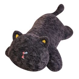 Hot 50cm/70cm Soft Cute Sleeping Meow Plush Toy Stuffed Fluffy Animal Cat Doll Cartoon Pillow Sofa Bed Throw Toys For Kids Gift