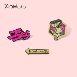 Pins Brooches JoJo"s Bizarre AdventureEnamel Pins Custom Brooches Lapel Badges Cartoon Classic Japanese Anime Jewelry Gifts for Fans Friends Z0421