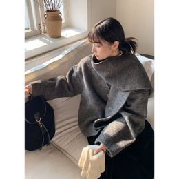 Women's Wool Blends GIERRT Magazine Cover Wool Rabbit Fur Self Carrying Shawl Light Luxury High Quality Double sided Cloth Coat Celebrity Top 231121