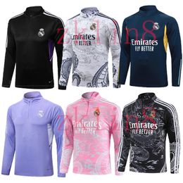 NEW 2023 2024 MODRIC footbal Training clothesl VINI JR half-zip long-sleeved jersey BELLINGHAM MODRIC football blazer Real Madrid soccer jersey Training top