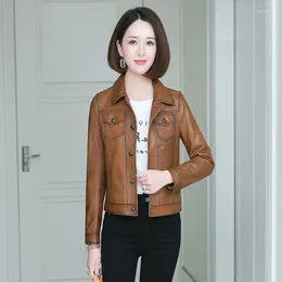 Women's Leather Spring And Autumn Genuine Clothing Short Korean Sheepskin Coat Motorcycle