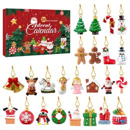 Christmas Toy Supplies Christmas Calendar Advent Ornaments Tree Hanging Countdown Decorations Mini Decor Miniature Kids Resin Toys Party Decor Pendant 231121