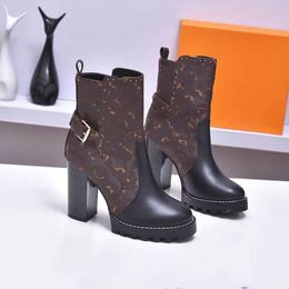 Designer boots silhouette ankle boot heels shoes winter woman embroidery letters heel fabric leather boots print flower wedding party shoes top quality 07