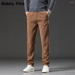 Men's Pants 2023 Autumn Winter Solid Slim Fit Jeans Cotton Straight Stretch Comfort Casual Denim Men Business Office