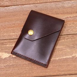 Wallets 2024 Genuine Leather Wallet For Men Male Vintage Short Slim Mini Thin Men's Purse Holder With Coin Pocket Money Bag