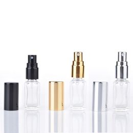 5ML 1/6Oz Long Slim Perfume Atomizer Square Shape Empty Refillable Clear Glass Spray Bottles Travel Sprayers Tqiol