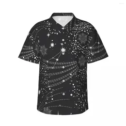 Men's Casual Shirts Shirt Star Constellation Stellar Zodiac Short Sleeve Tops Lapel Summer