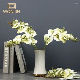 Decorative Flowers Long Branch 60cm Touch Simulation Phalaenopsis Orchid Luxury Home Placement Artificial Flower Wedding