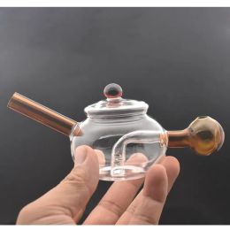 Unique Mini Beaker Bong China Teapot Bubbler Water Bongs Thick Glass Bongs Water Pipes Oil Rigs Hookah with Big Size Oil Bowl BJ