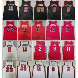 Team Basketball Lonzo Ball Jerseys 2 Man DeMar DeRozan 11 Zach LaVine 8 Nikola Vucevic 9 City Earned Embroidery And Sewing Black Red White Breathable Good Quality