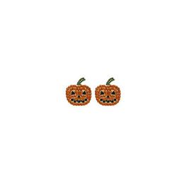 Charm European And American New Alloy Halloween Ear Pins With Diamonds Funny Pumpkin Personality Simple Niche Earrings For W Dhgarden Dhoxy