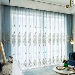 Curtain Curtains For Living Dining Room Bedroom Decor High-end European Embroidery Light Luxury Window