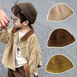 Hair Accessories 6 Colors KidsKnitted Hat 2023 Autumn Kids Beanie Cap Soft Baby Bonnet Elastic Wool Korea Style