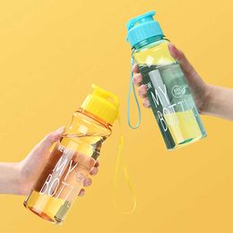 Mugs 650ml Water Bottle For Kids School Outdoor Sport Leak Proof Seal Bottles Plastic Drinkware Heat Resistant Water Cups Drinking Z0420