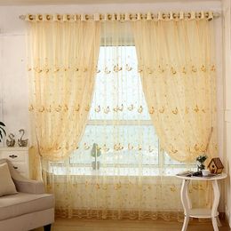 Curtain Rural Style Curtains For Living Dining Room Bedroom Window Pink Purple Embroidery Finished Product Customization